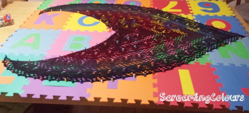 Calypso-Tuch auf der Streckbank