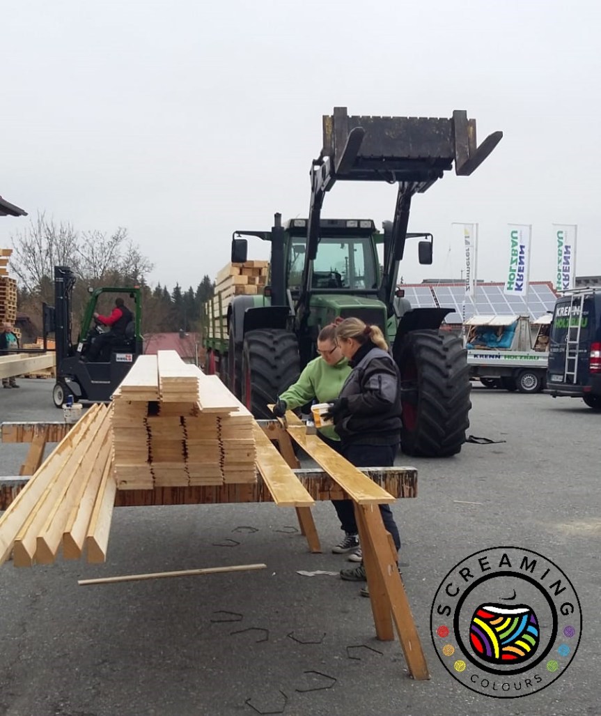 Dachvorsprung streichen