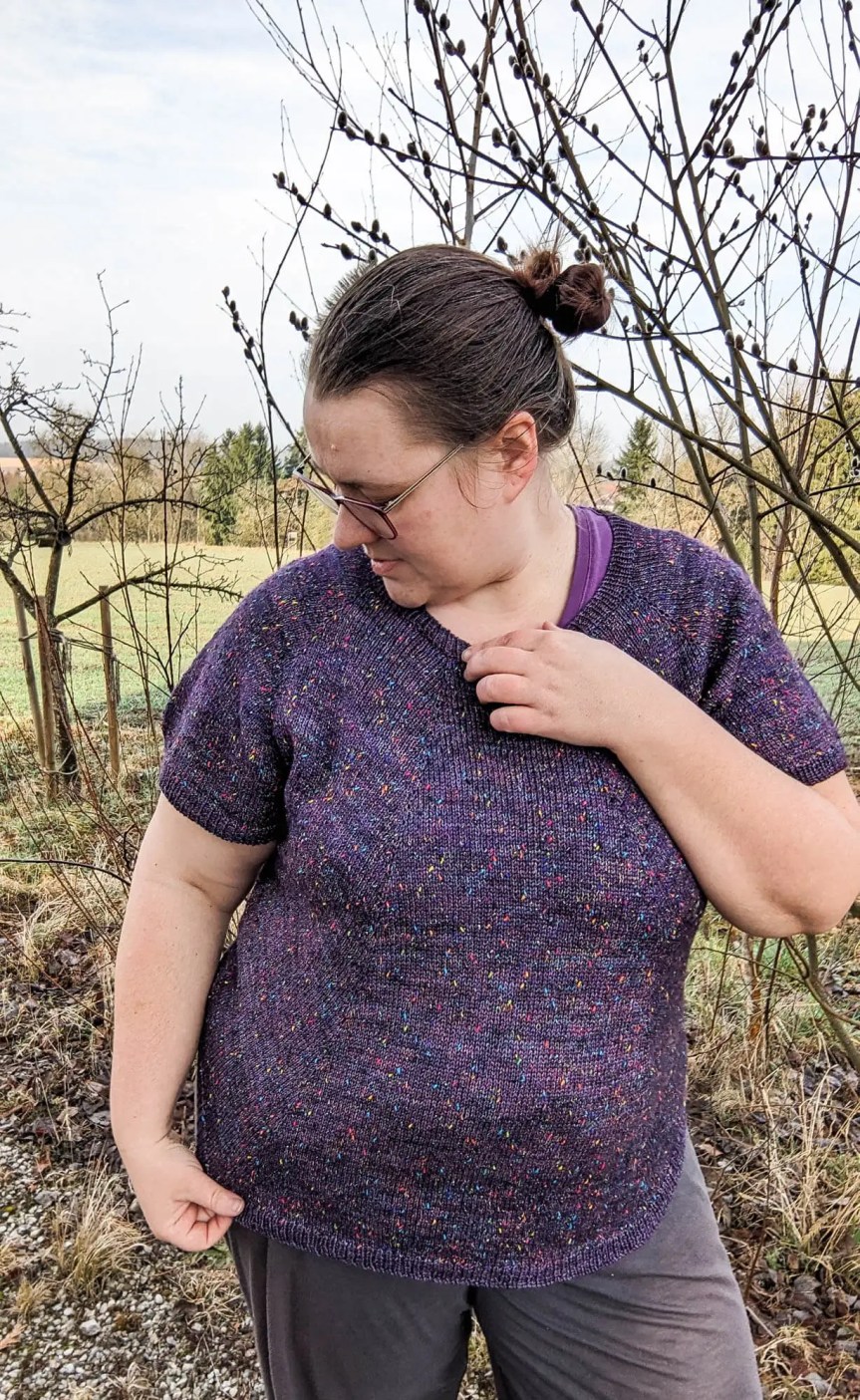 Mein Multitalent-Shirt mit Glitzer-Tweed-Effekt